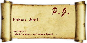 Pakos Joel névjegykártya